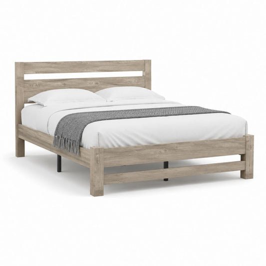Struttura letto matrimoniale grigio rovere in pannelli di particelle 170 x 215 x 100 cm per materasso 160 x 200 cm